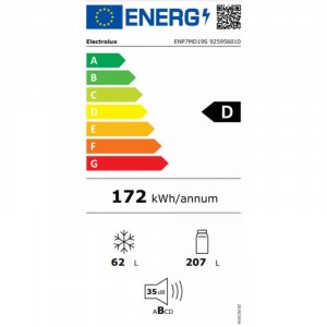 Electrolux ENP7MD19S Beépíthető Alulfagyasztós hűtőszekrény