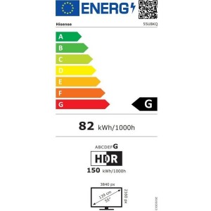 HISENSE 55U8KQ 4K UHD Smart Mini-LED ULED televízió, sötétszürke, 139 cm