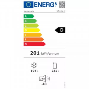 WHIRLPOOL W7X 83A W No Frost kombinált hűtőszekrény