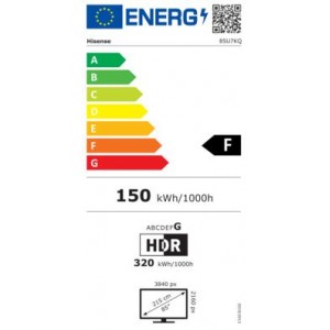 HISENSE 85U7KQ 4K UHD Smart Mini-LED ULED televízió, sötétszürke, 215 cm