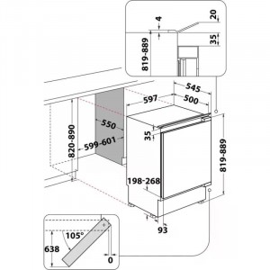 WHIRLPOOL WBUL021 Beépíthető hűtőszekrény