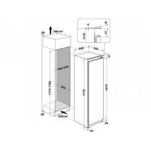 Whirlpool ARG 180702 Beépíthető egyajtós hűtőszekrény