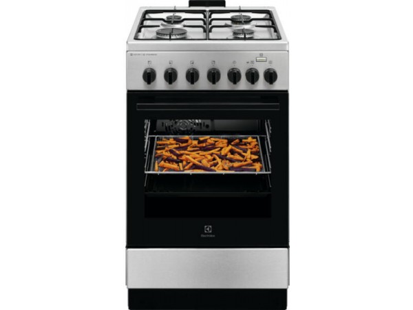 ELECTROLUX LKK560011X Kombinált tűzhely, SteamBake, AirFry, Multi 6, Termosztát, 58 l, sütővilágítás